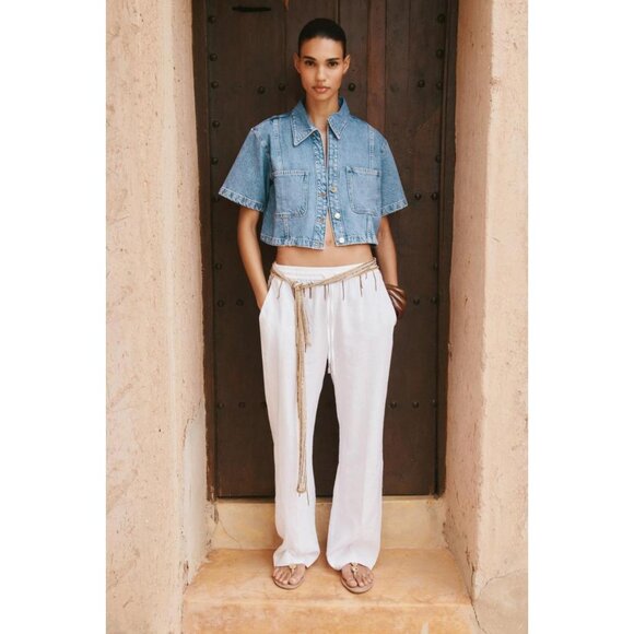 ZARA Z1975 SHORT DENIM SHIRT - Picture 2 of 7